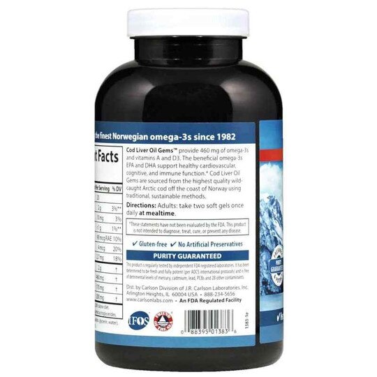 Cod Liver Oil Gems 460 Mg Omega-3s with Natural Lemon F, CL